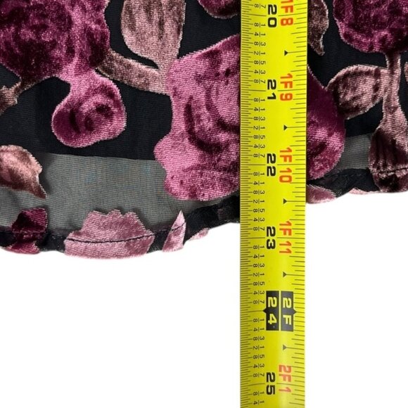 Acqua Babydoll Blouse Size Medium Velvet Floral Fairy Whimsigoth Cottagecore - Picture 7 of 11